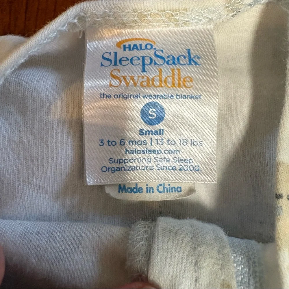 Halo SleepSack Swaddle in Light Blue with Rabbit Pattern - Picture 2 of 5